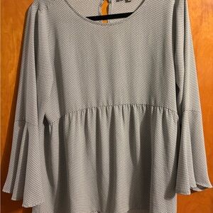 LOFT Light Gray Textured Blouse
